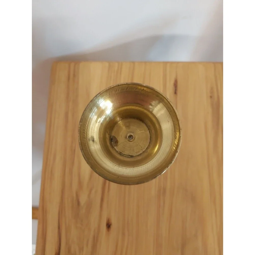 Vintage Brass Vase Red And Black Enamel Work